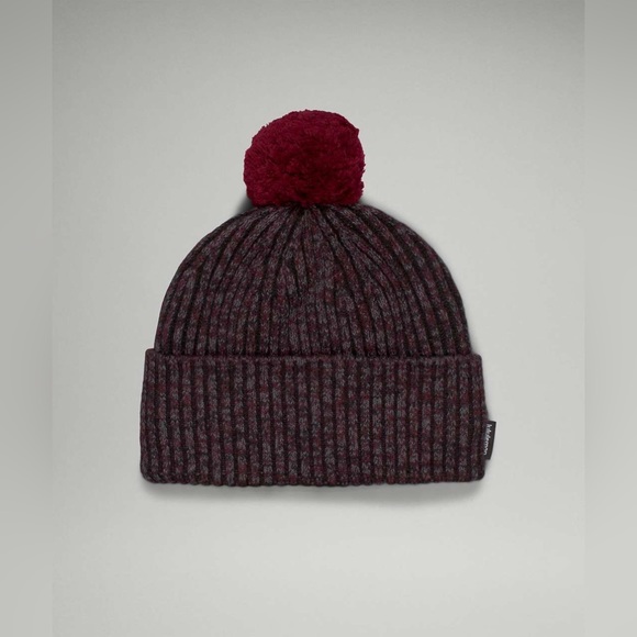 lululemon NWT Textured Fleece-Lined Knit Beanie Cassie/Black/Dark Heather Grey - Picture 3 of 5